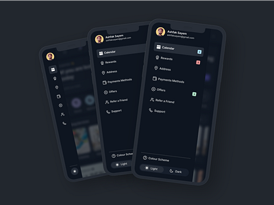 Navigation Drawer- Freebie 🔥 by Ashfak Ahmed Sayem on Dribbble