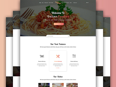 Online foodies. cool design creative landing page mockup ui ux webdesign