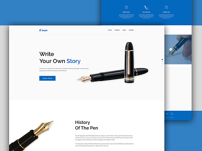 Pen Landing Page. cool design creative mockup pen landing page ui ux webdesign