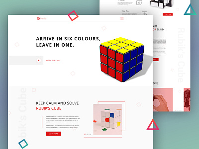 Rubik's Cube Landing Page cool design creative landing page mockup rubiks cube ui ux webdesign