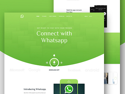 Whatsapp App landing Page app design cool design creative landing page mockup ui ux webdesign whatsapp