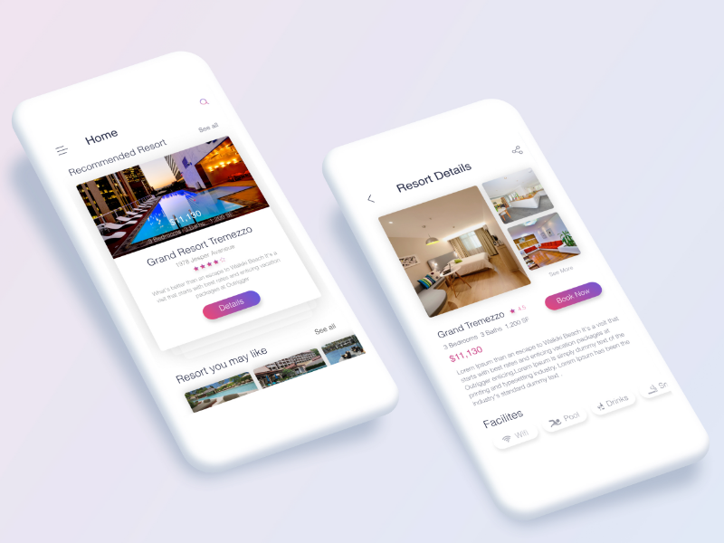 Resort Booking App Concept by Ashfak Ahmed Sayem on Dribbble