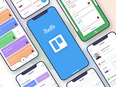 Trello Redesign: iOS Application app interaction ios iphone x project management redesign trello ui user experience user interface ux