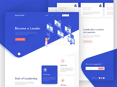 Landing Page- Website illustration isometric landing page leadership mockup ui user experience user interface ux website