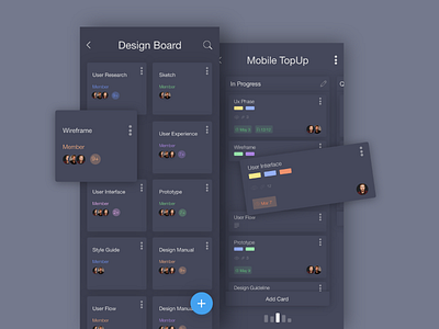 Trello Redesign: iOS Application(Dark Version)