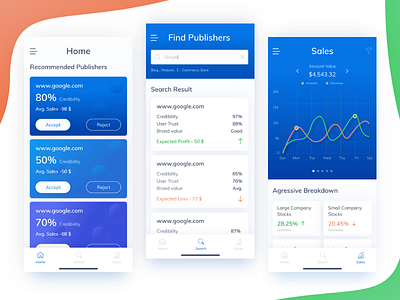 Online Business Analysis | iOS App Concept app business gradient interaction iphonex mockup trendy ui ux