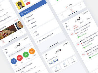 Pathao App Platform Redesign | iOS Application app cool design design food interaction interface ios iphone x parcel pathao pay platform redesign ride ride share typography ui ux