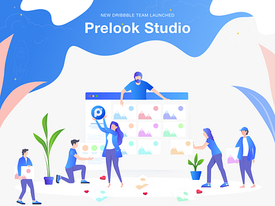 Dribbble Team Launched 2019 agency app branding creative debut design dribbble best shot gradient illustration isometric landing page mocuup prelook prelookstudio product design saas landing page team ui ux