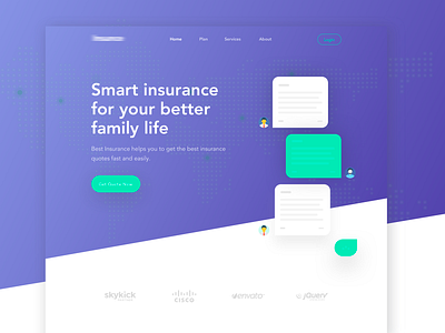 Insurance Landing Page agency agency design cool design creative design insurance insurance landing page landing page life mockup prelook typography ui user experience ux webdesign