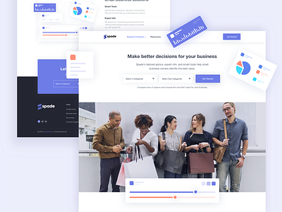 Spade Website Redesign cards cool design creative design e comerce landing page minimal mockup shopping solution statistics typogaphy ui user experience ux web webdesign
