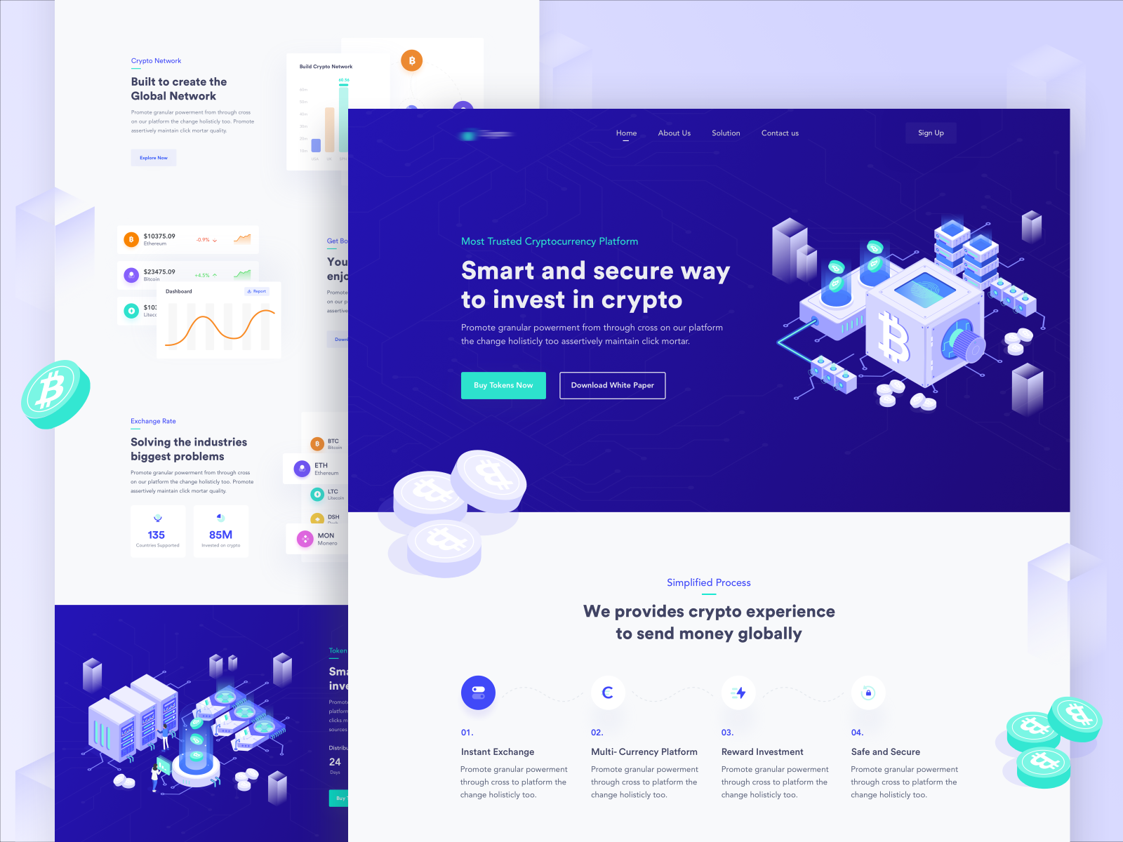 Cryptocurrency Landing Page by Ashfak Ahmed Sayem for Prelook Studio on ...