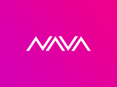 Nava brand logotype angular branding bright femminine logo pink purple type typography