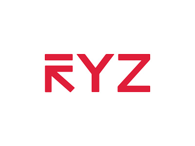 Ryz arrow branding clean finance logo mark money red texh typography wordmark