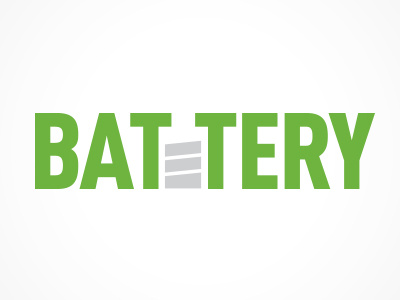 Battery2 battery green grey logo logotype type typography