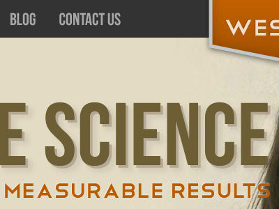 Creative Science navigation tagline warm website