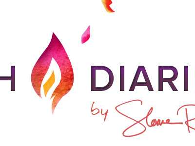Hot Flash Diaries flame purple typography