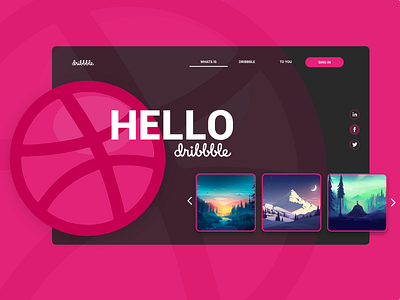 My fist shot - Hello Dribbble clean debut design hello hello dribble pink ui ui design uidesign ux web web interface website