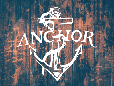 Anchor anchor church flat handwritten logo message script ship