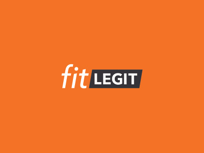 Fit Legit brand fitness logo orange sharp vector