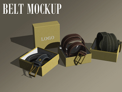 Set Of Belts Mockup