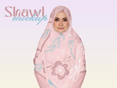 Shawl Mockup apparel clothes design download fabric mockup fashion female girl hijab photoshop mockup psd mockup scarf shawl template textile mockup woman