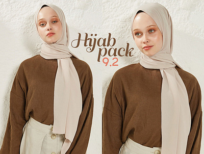 Hijab Mockup Pack 9.2 apparel clothes design download fabric mockup female girl hijab model muslim photoshop mockup psd mockup scarf shawl template textile mockup woman