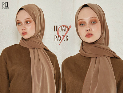 Hijab Mockup Pack 9 apparel clothes design fabric mockup female girl hijab muslim photoshop mockup psd mockup scarf shawl textile mockup woman