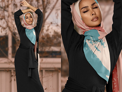 Hijab Mockup Pack 15.2 apparel clothes design download fabric mockup fashion female girl hijab model muslim photoshop mockup psd mockup scarf shawl template textile mockup woman