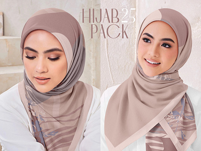 Hijab Mockup Pack 25 apparel clothes design download fabric mockup fashion female girl hijab muslim photoshop mockup psd mockup scarf shawl template textile mockup woman