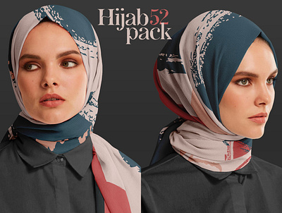 Hijab Mockup Pack 52 apparel clothes design download fabric mockup fashion female girl hijab muslim photoshop mockup psd mockup scarf shawl template textile mockup woman