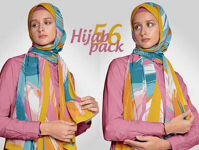 Hijab Mockup Pack 56 apparel clothes design download fabric fashion female girl hijab mockup model muslim psd scarf shawl template textile woman
