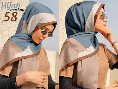 Hijab Mockup Pack 58 apparel clothes design download fabric fashion female girl hijab mockup model muslim psd scarf shawl template textile woman