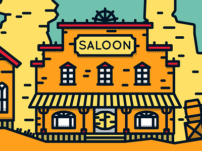 Sunvalley flat illustration illustrator line western