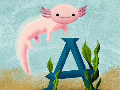 Lil Axolotl digital illustration illustration illustration art kidlit kidlitart kids illustration procreate texture