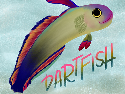 Dartfish digital illustrator gouache illustration kid lit art kidlitart kidlitartist kids book kids illustration procreate texture