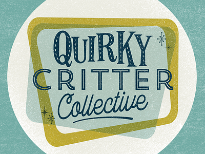 Quirky Critter Collective Logo branding design logo retro vector