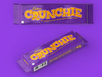 Cadbury Crunchie branding candy design dribbbleweeklywarmup packaging procreate wrapper