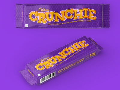 Cadbury Crunchie branding candy design dribbbleweeklywarmup packaging procreate wrapper