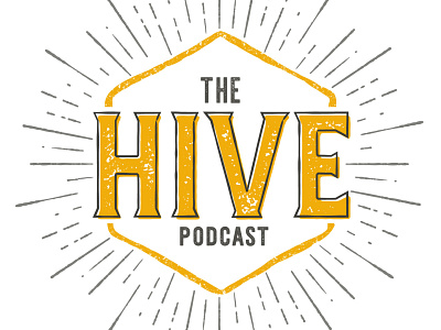 The Hive Podcast Logo 2 color branding logo podcast podcast art texture vector