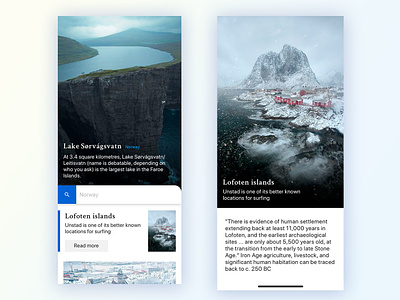 Norway app clean concept design foto interface landscape mobile norway search title travel typography uidesign uiux ux design