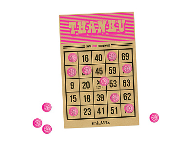 Hello Dribbble! bingo debut design hello illustration thanks