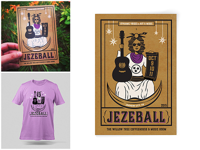 Jezeball festival identity illustation jezeball layout music postcard poster tarot tennessee tshirt