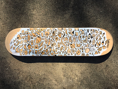 Painted Skateboard Deck custom deck design doodle hand painted skate skateboard skateboarding