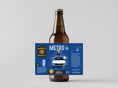 Johnson City Brewing Co. Label - Metro beer beer bottle beer branding beer label beer label design illustration label metro tennessee