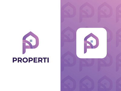 modern P letter real estate logo design