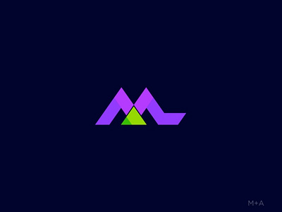 Modern minimal M A letter logo design