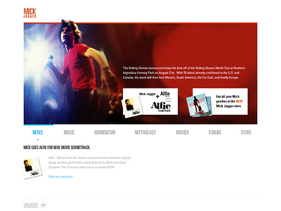 Mick Jagger mick jagger music rolling stones visual design web web design website design