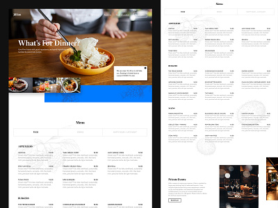 Jillian - Restaurant ConceptCreative website explorations for a