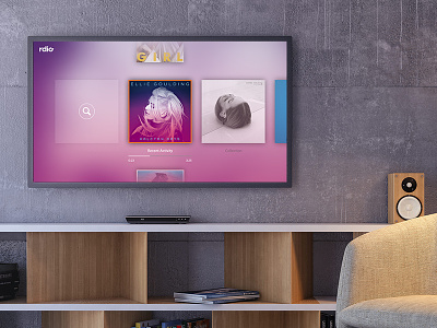 Rdio Connected TV App app interface living room music rdio smart tv tv visual design