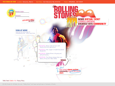 The Rolling Stones band entertainment music redesign rolling stones web